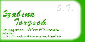 szabina torzsok business card